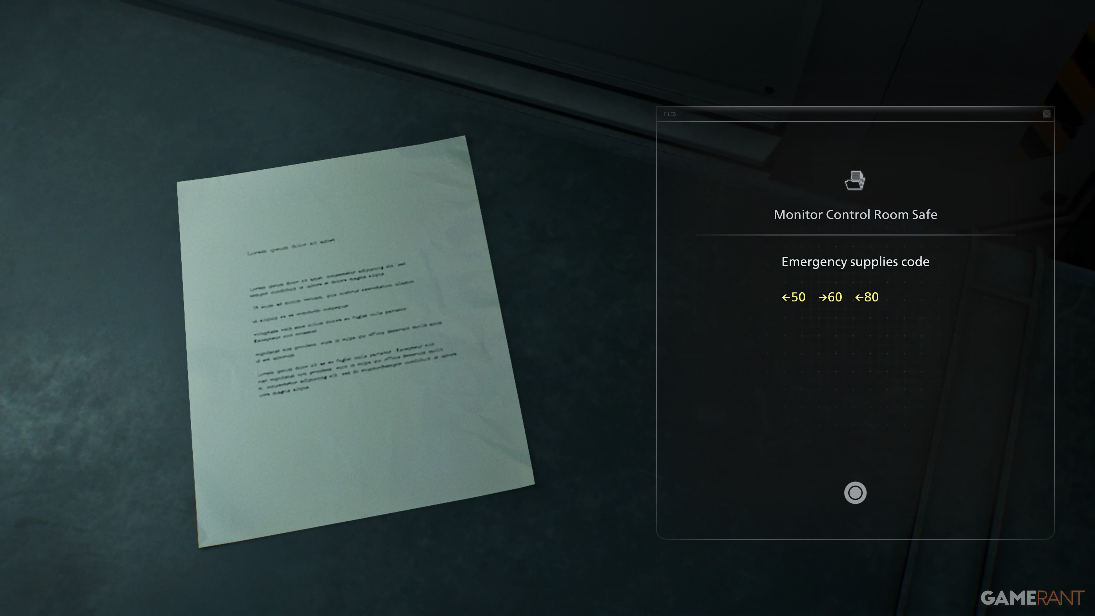 Monitor Control Room Safe Code in RE9