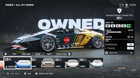NFS Unbound Lamborghini Aventador S Roadster