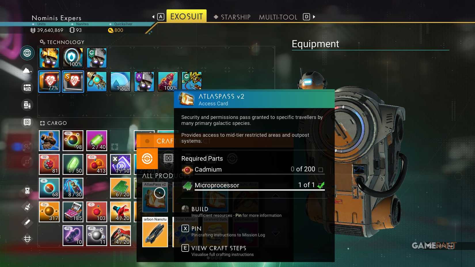 No Man's Sky - Crafting Atlaspass v2