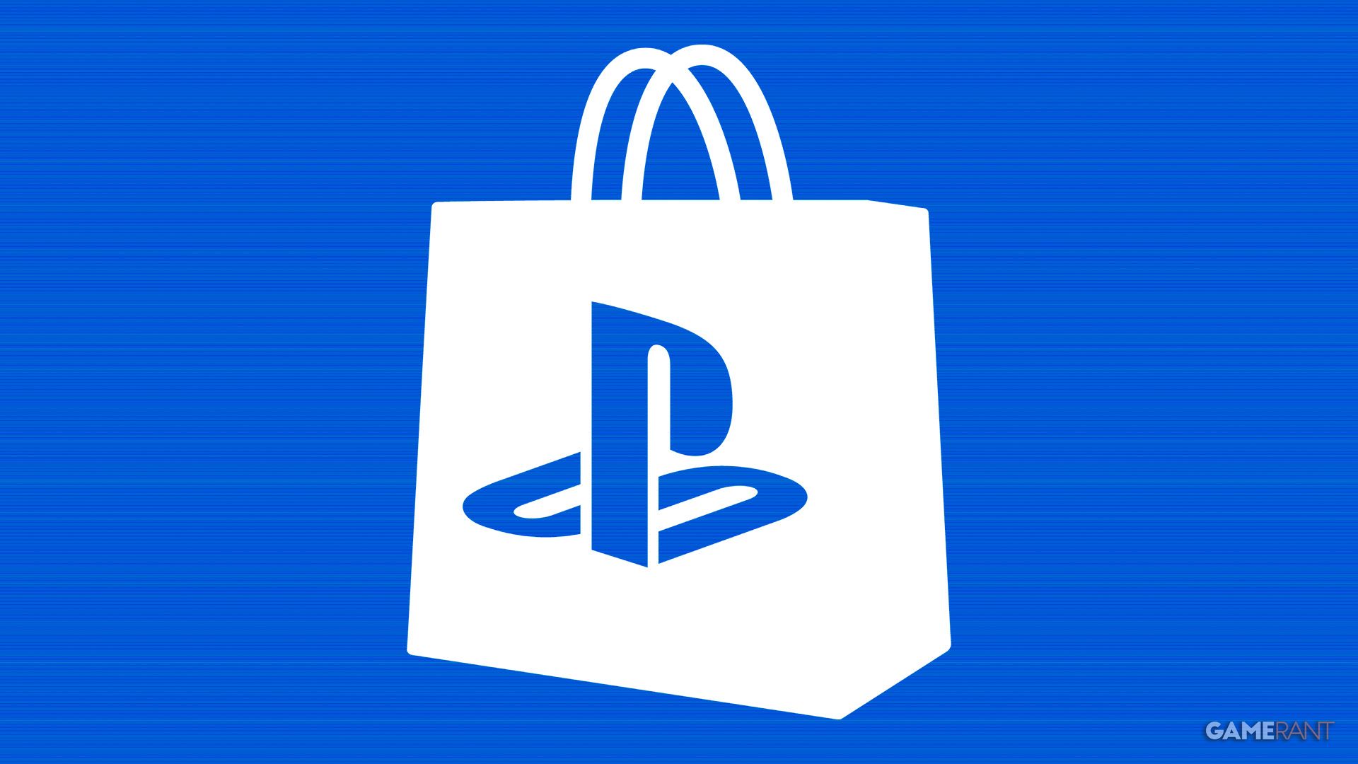 PlayStation Store logo white on blue background