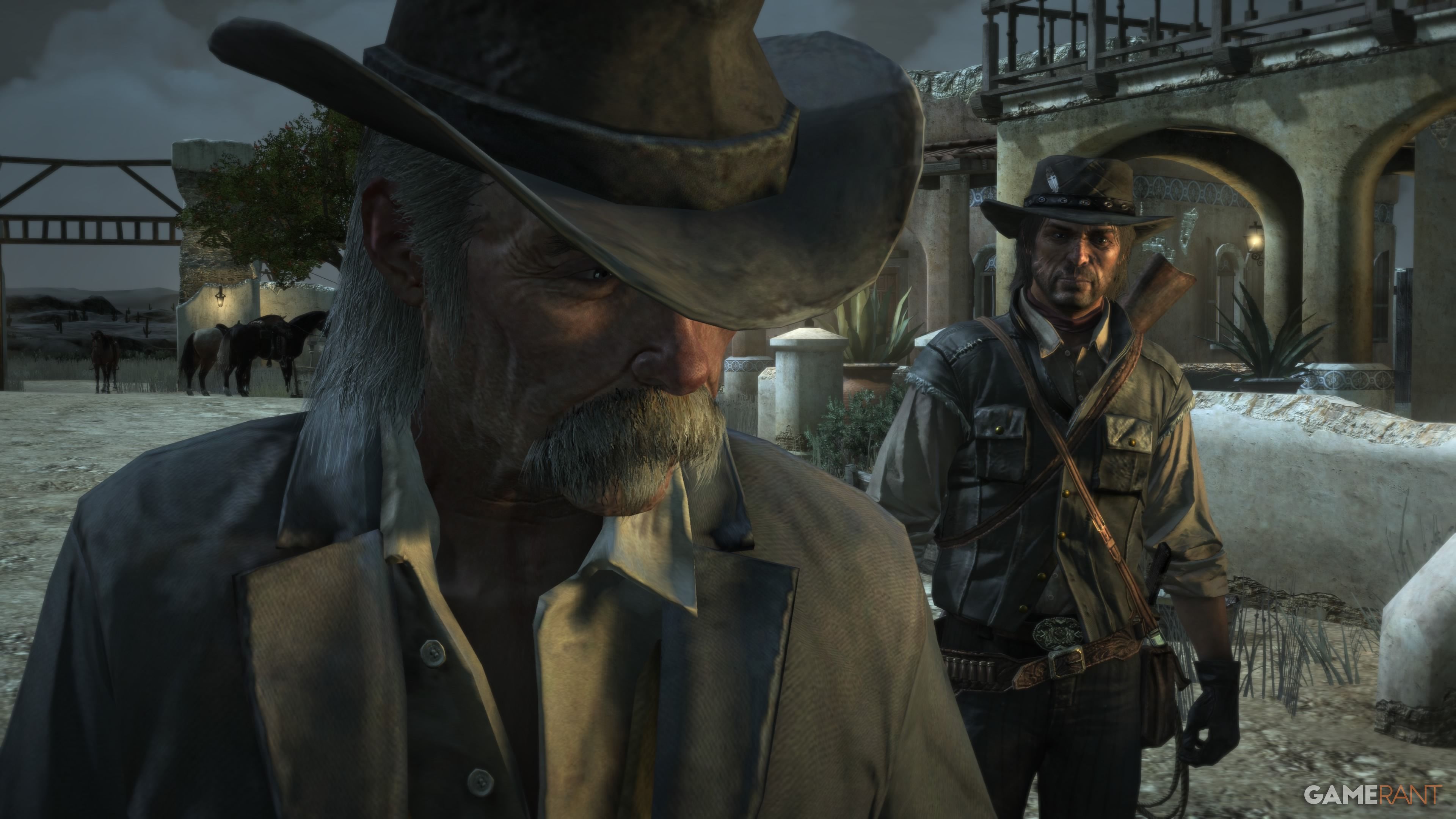 Red Dead Redemption John Marston looking at Landon Ricketts