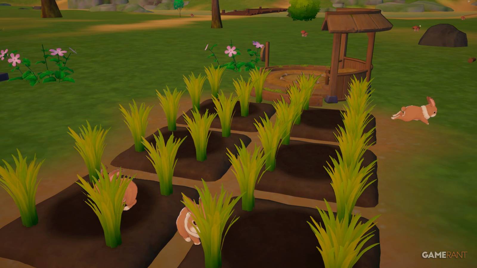 Till an area on your home property with a Gardening Hoe before planting seeds and watering the plot to start growing crops and plants.