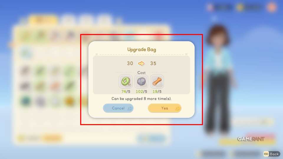 Every bag expansion will have specific upgrade costs to gain an extra five slots.
