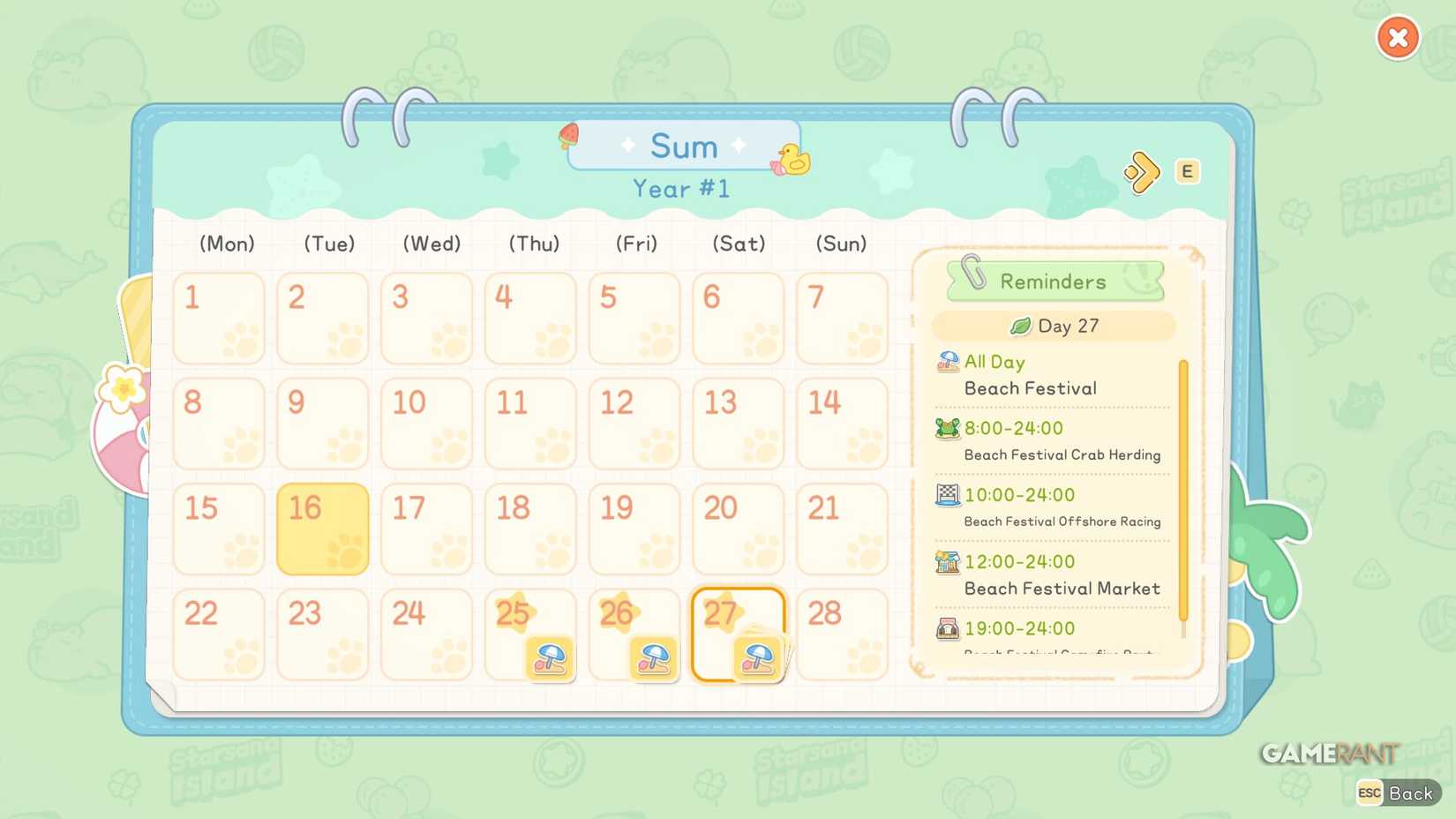You can see the calendar in your home for the Beach Festival event schedule that can help you prepare in advance.
