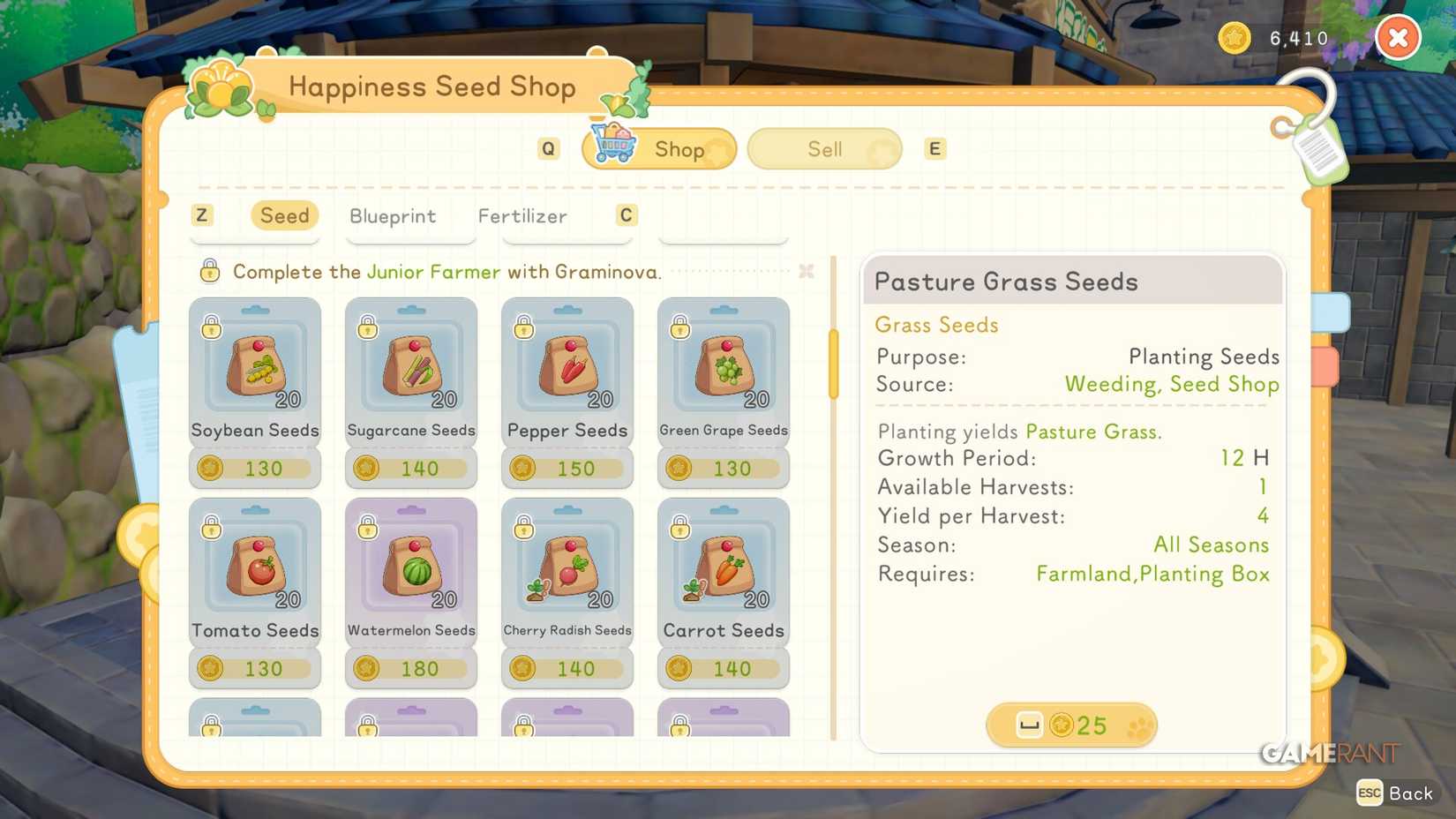 One way of getting seeds is to purchase them from the Happiness Seed Ship in town.