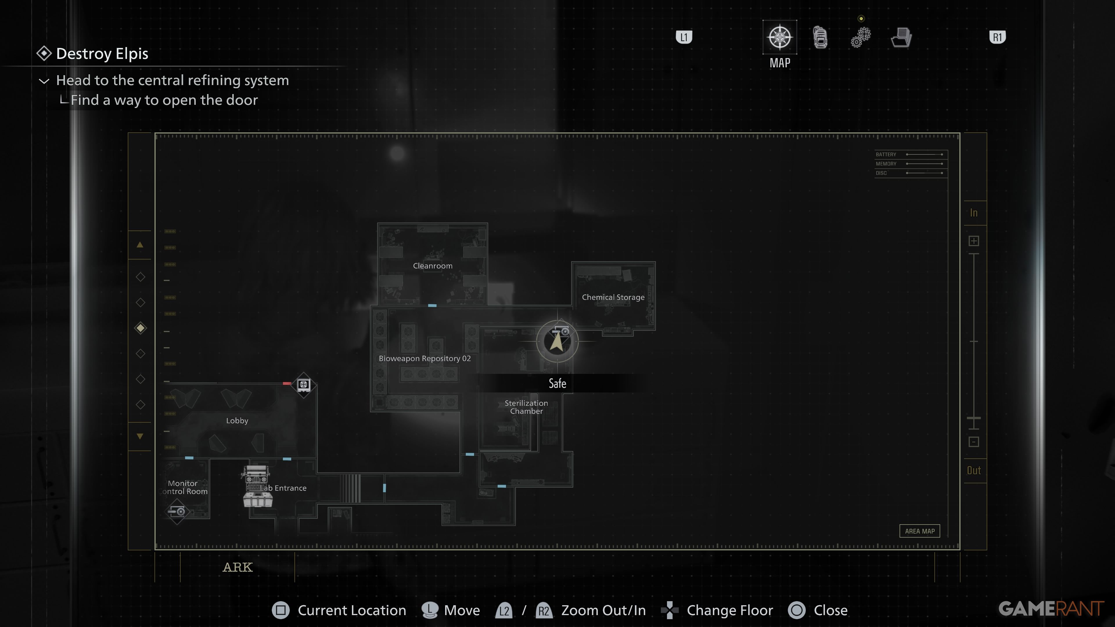 Sterilization Chamber Safe Code in RE9