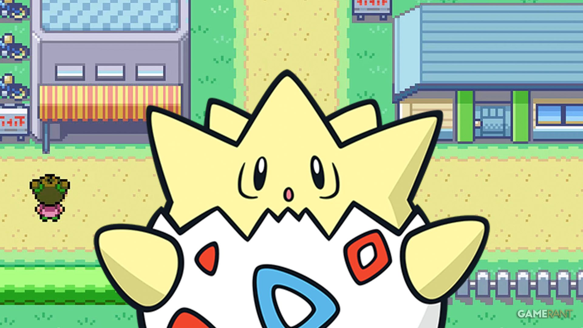 Togepi over Pokemon FireRed town exploration screenshot