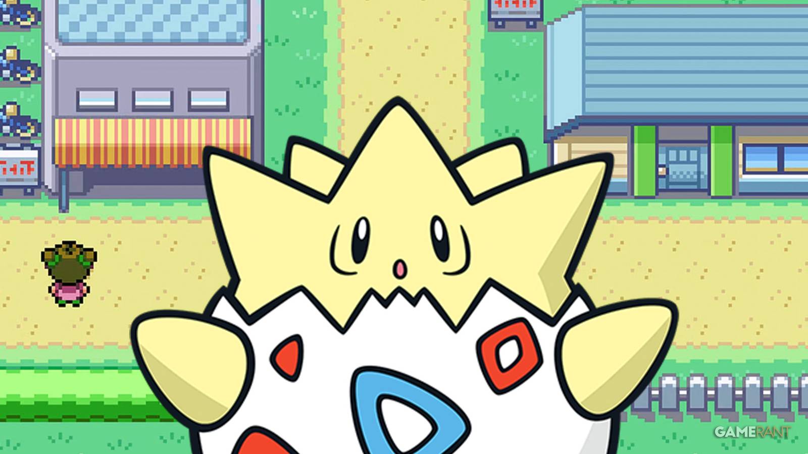 Togepi over Pokemon FireRed town exploration screenshot