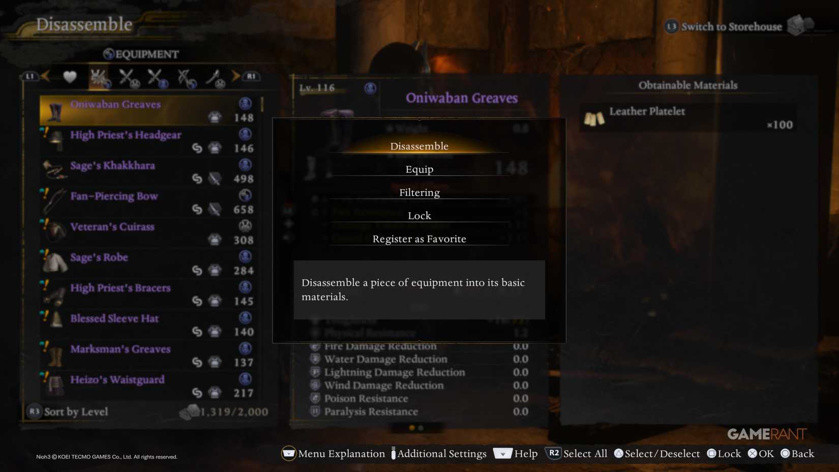 What To Do With Extra Gear in Nioh 3 (3)