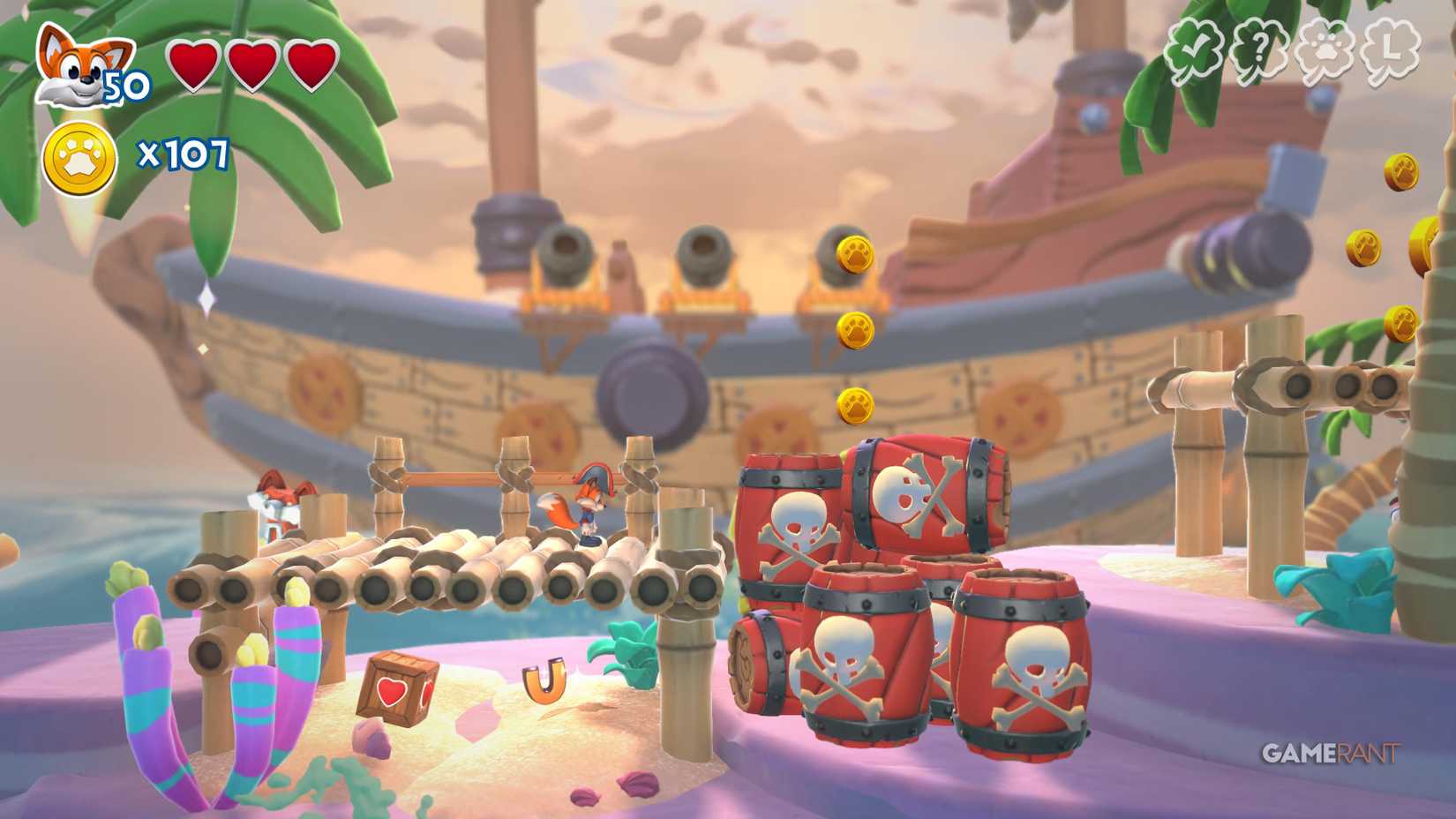 All letters and hidden pages of Gili Island in New Super Lucky's Tale 14