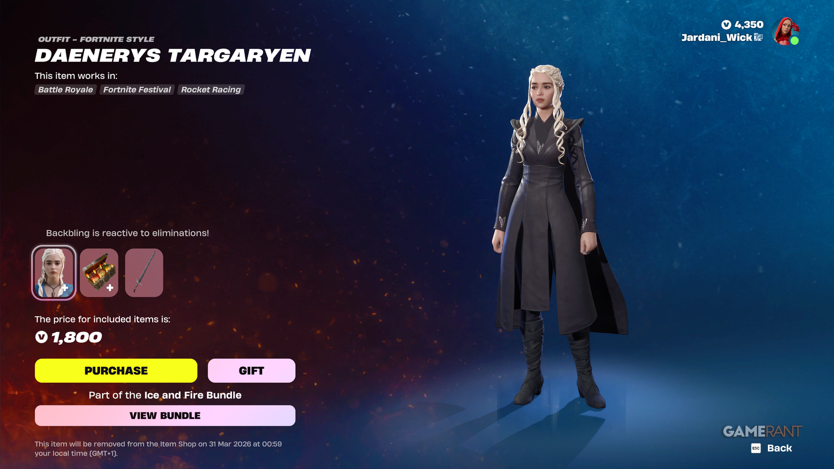 How to get Daenerys Targaryen in Fortnite