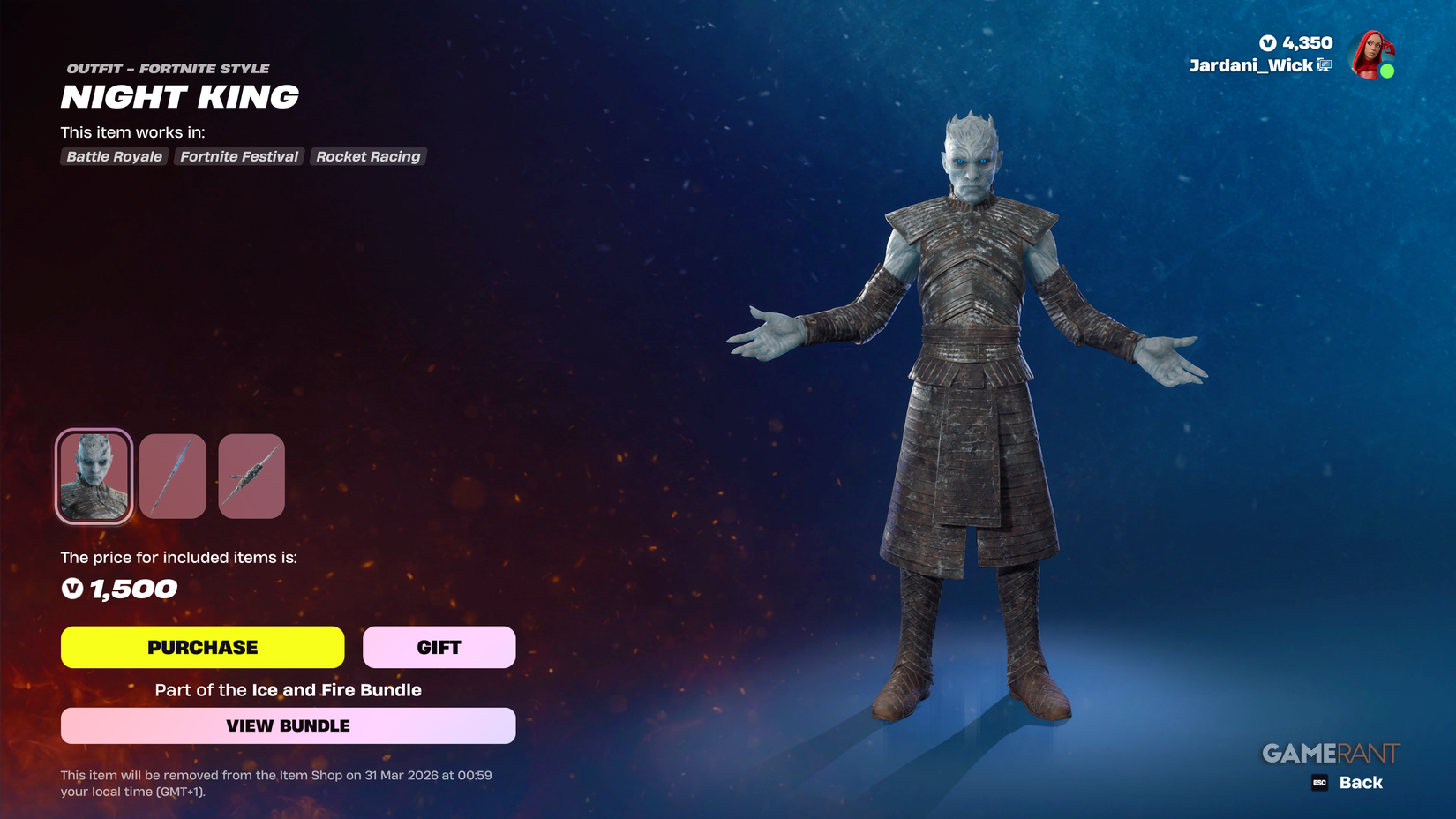 How to get the Night King in Fortnite