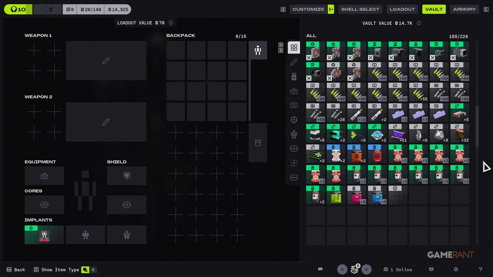How to increase vault space in a marathon