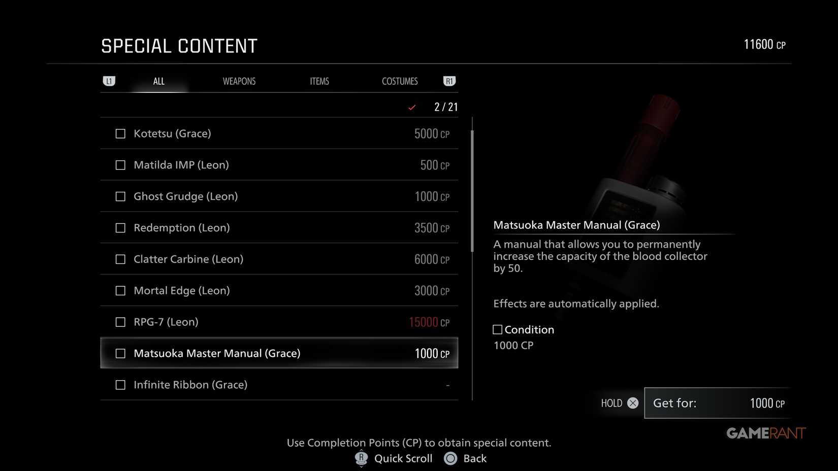 Matsuoka Master Manual (Grace)