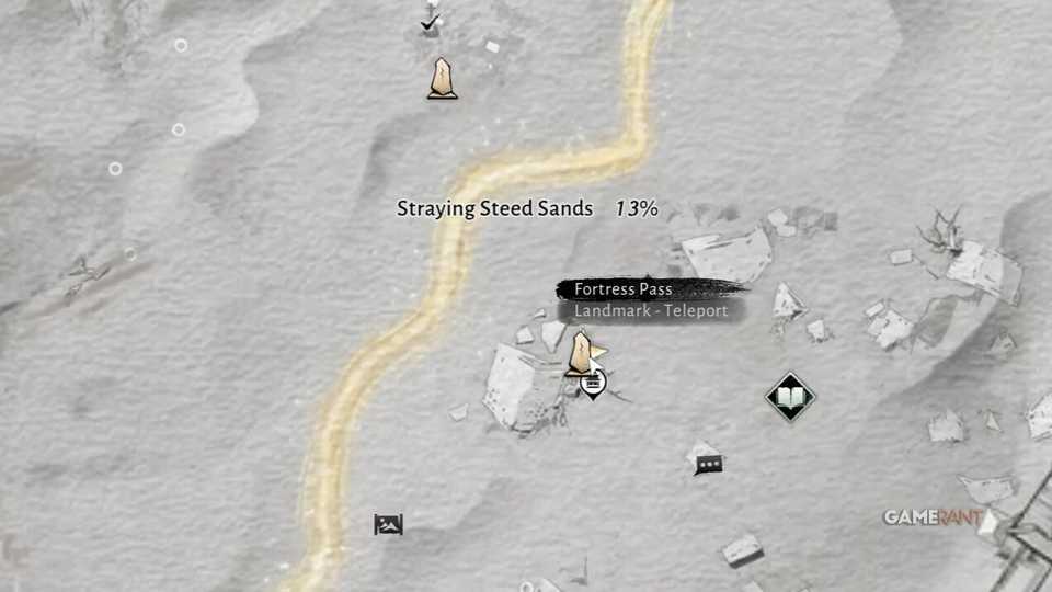 Go east to the marked location on the Fortress Pass Boundary Stone to play the flute.