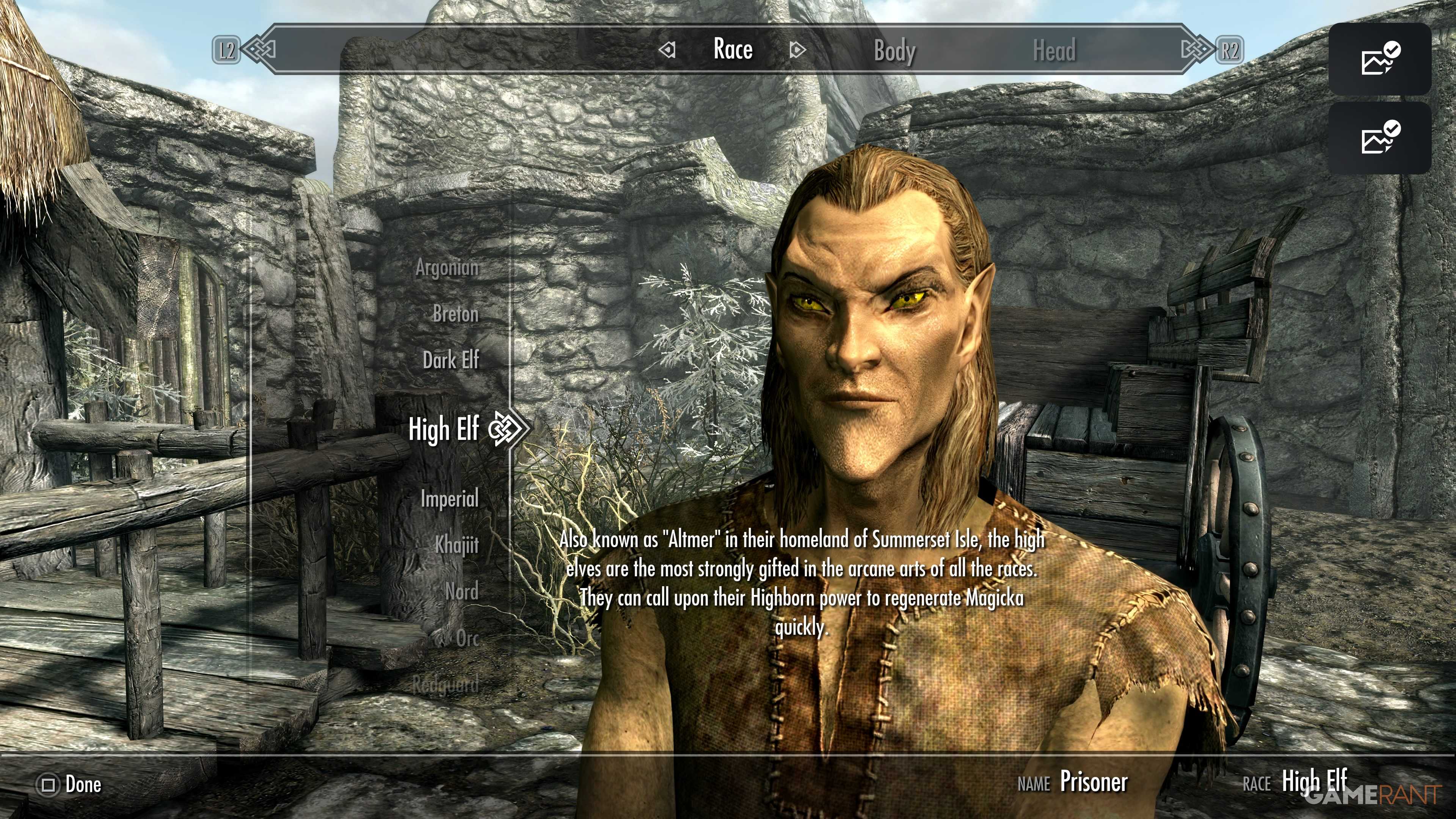 Skyrim Character Creator Race High Elf