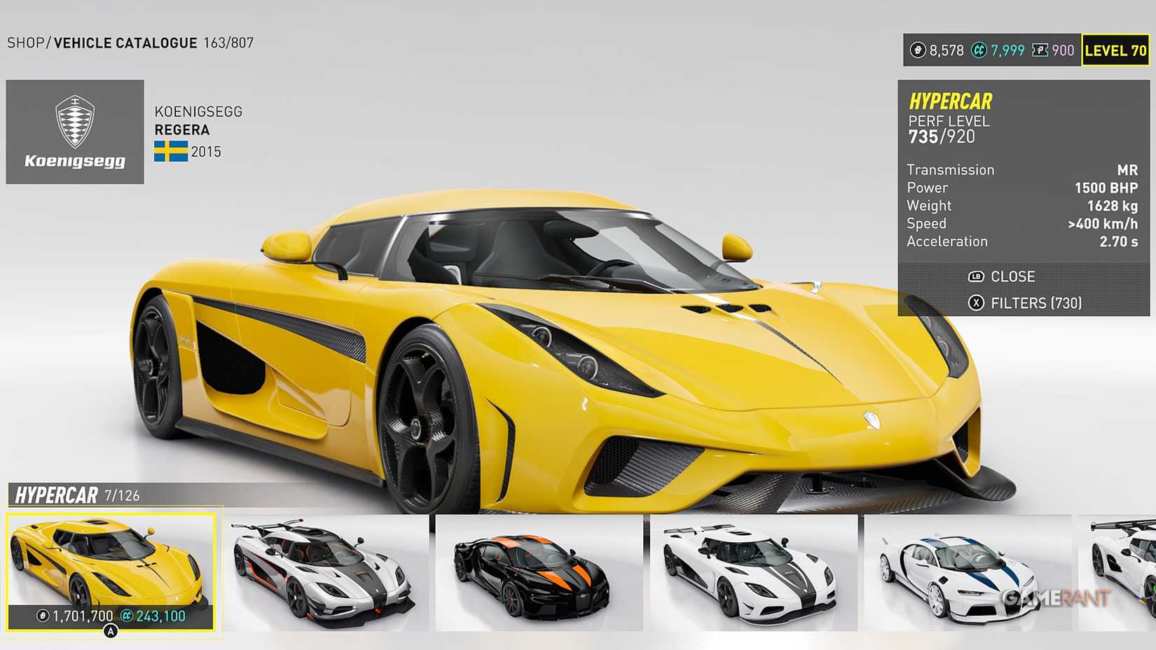 Crew Motorfest Koenigsegg Regera