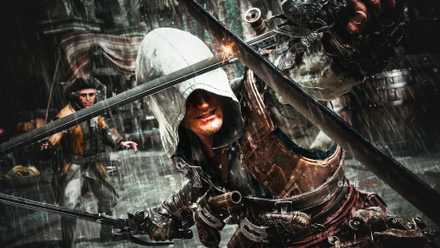 Enemy POV of Edward parrying a sword attack with his own sword in Assassin's Creed Black Flag Resynced.
