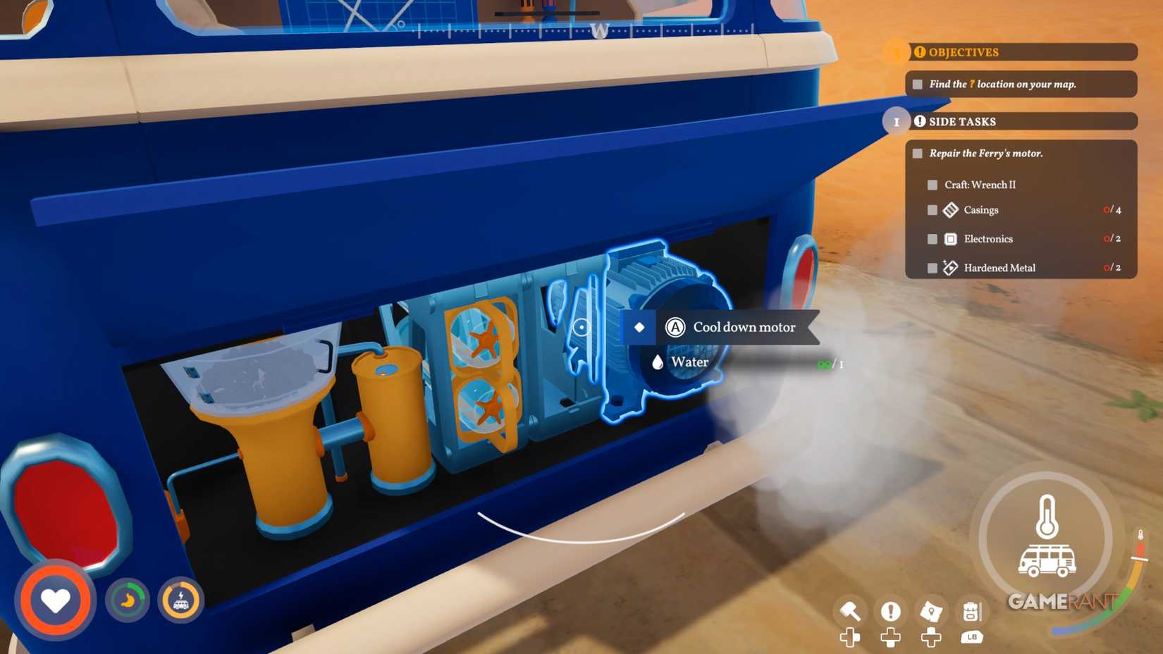 cool the engine at the outlet