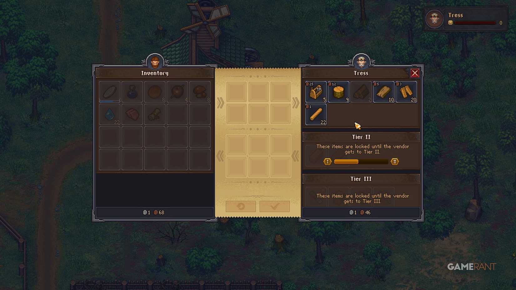 Graveyard Keeper – Purchase a Wood Repair Kit from Tress.