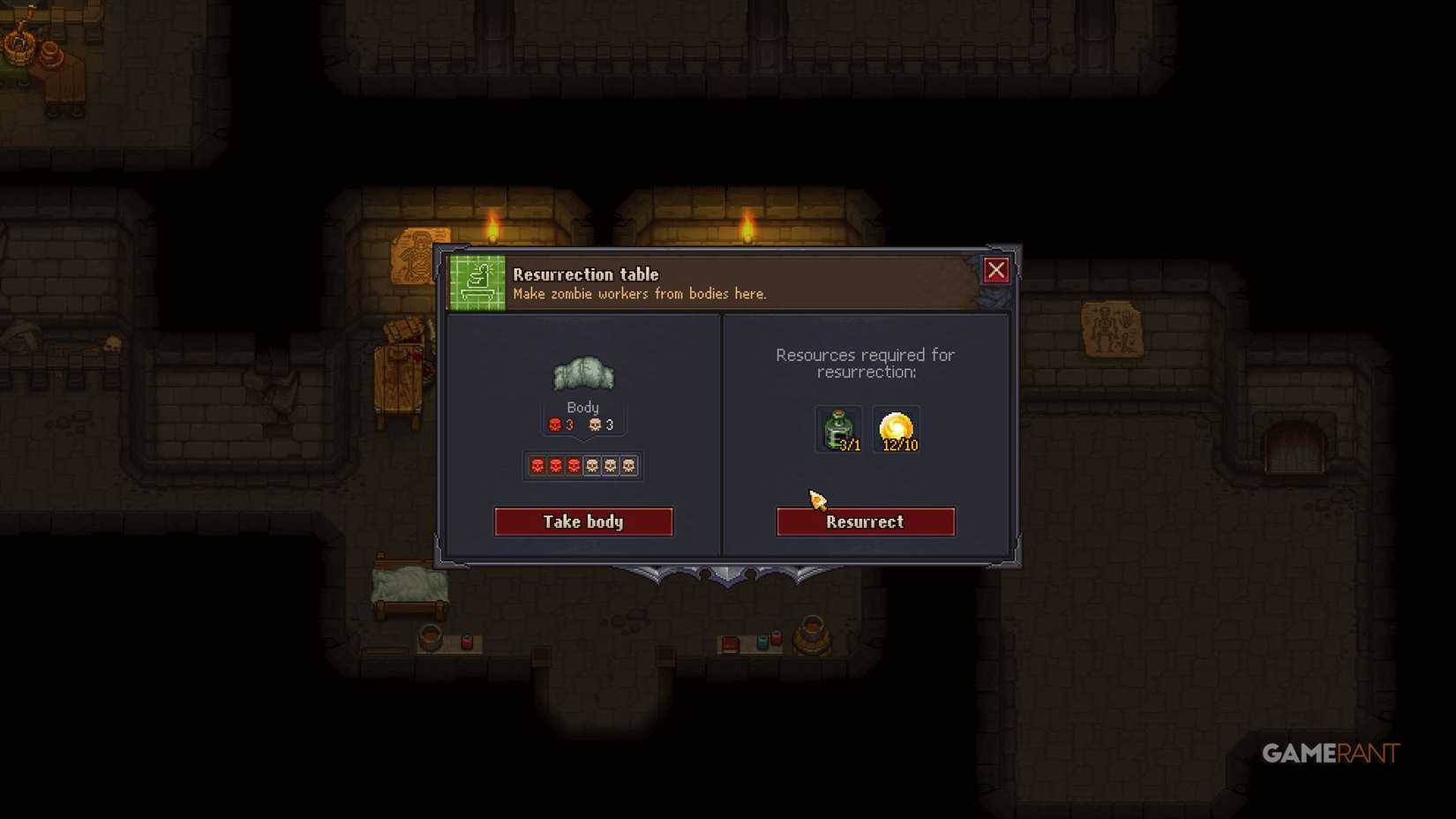 Graveyard Keeper - Zombie Resurrection Table