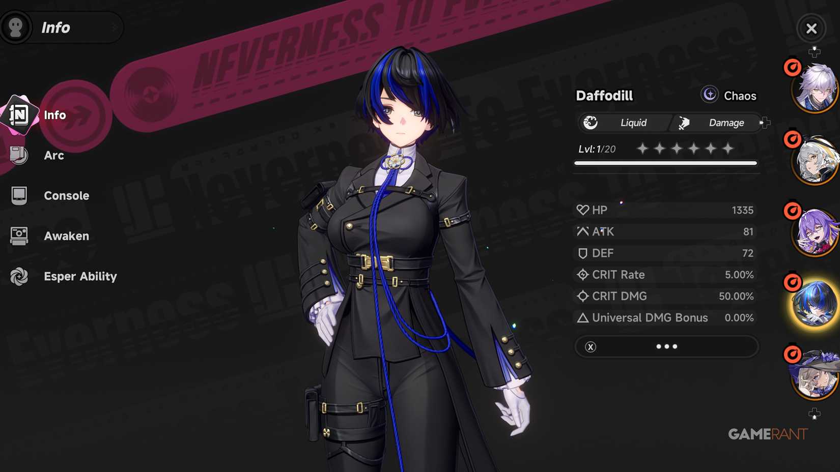 nte neverness to everness daffodil profile page