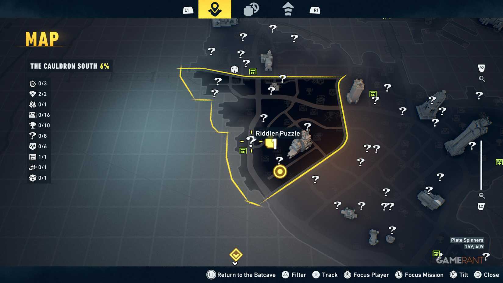 Overview of all Cauldron South Riddler puzzles in LEGO Batman Legacy 2