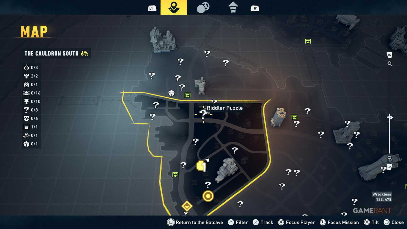 Overview of all Cauldron South Riddler puzzles in LEGO Batman Legacy 6