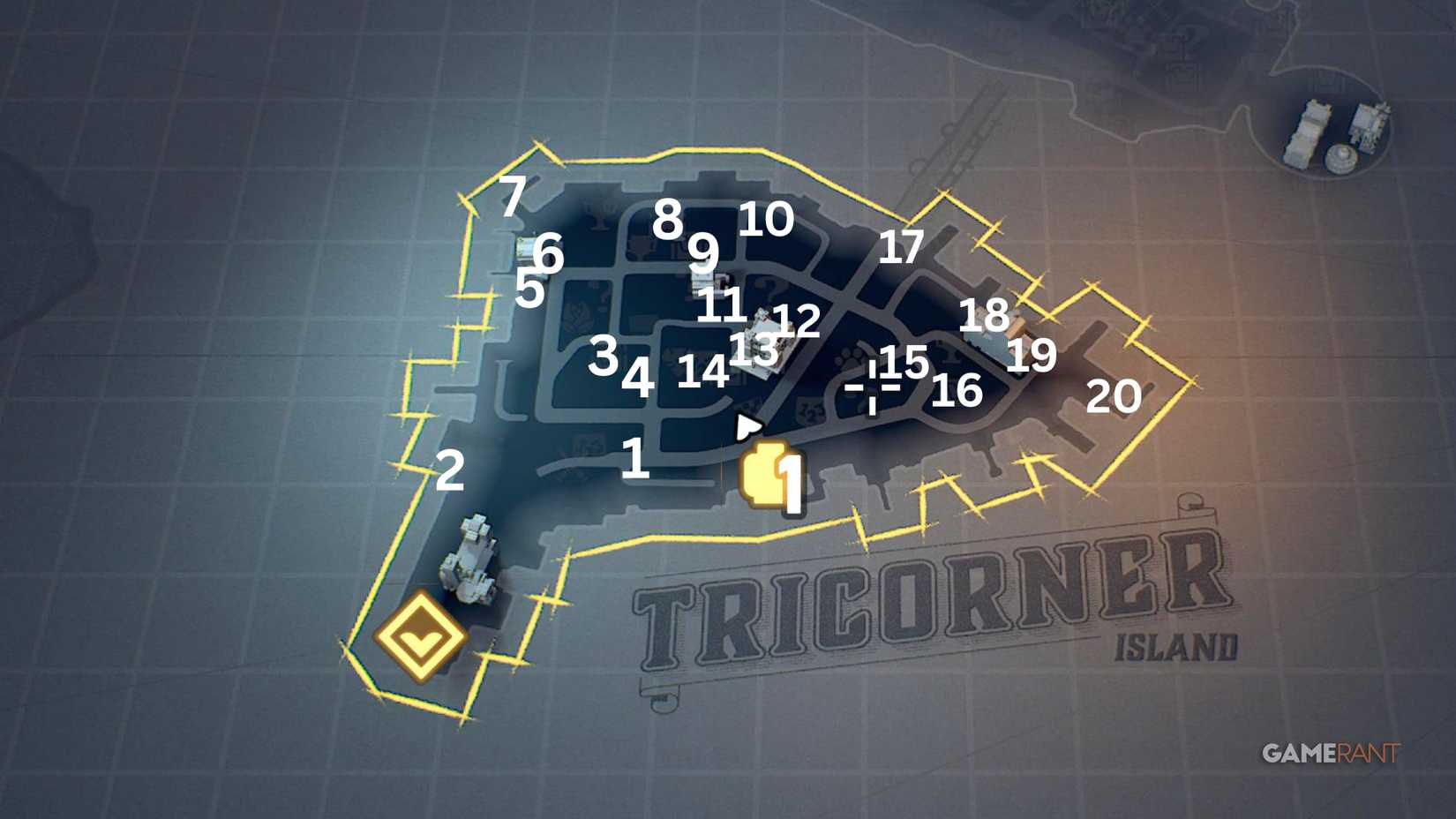 Overview of all Tricorner WayneTech cache locations in Lego Batman Legacy 1