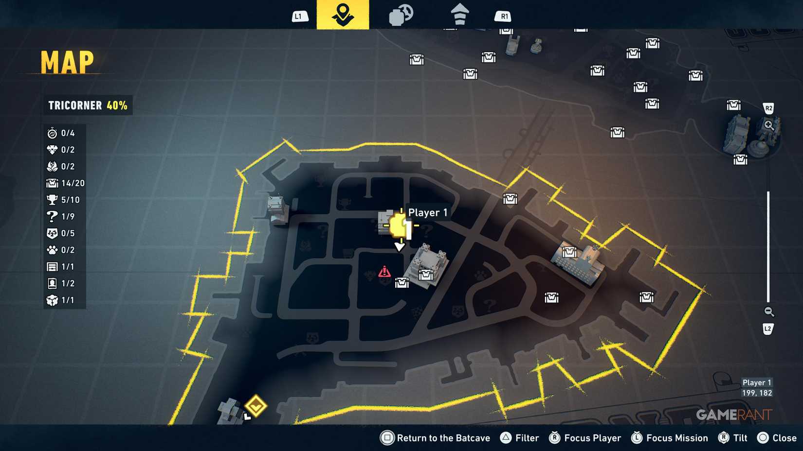 Overview of all Tricorner WayneTech cache locations in Lego Batman Legacy 12