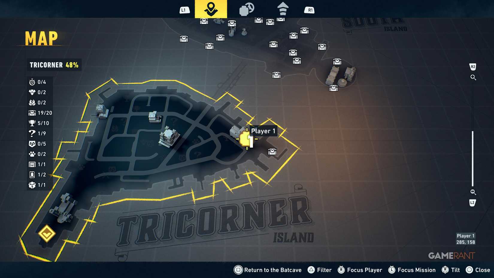 Overview of all Tricorner WayneTech cache locations in Lego Batman Legacy 20