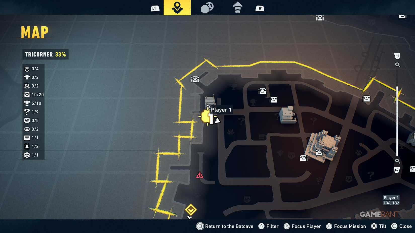 Overview of all Tricorner WayneTech cache locations in Lego Batman Legacy 6