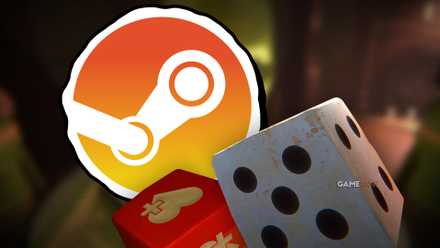 Dice and Steam logo on a blurred background showing a scene from invokyr.