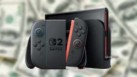 Nintendo Switch 2 system with money in the background