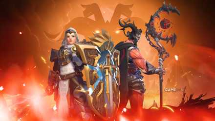 overwatch 2 diablo skins in front of vox machina background