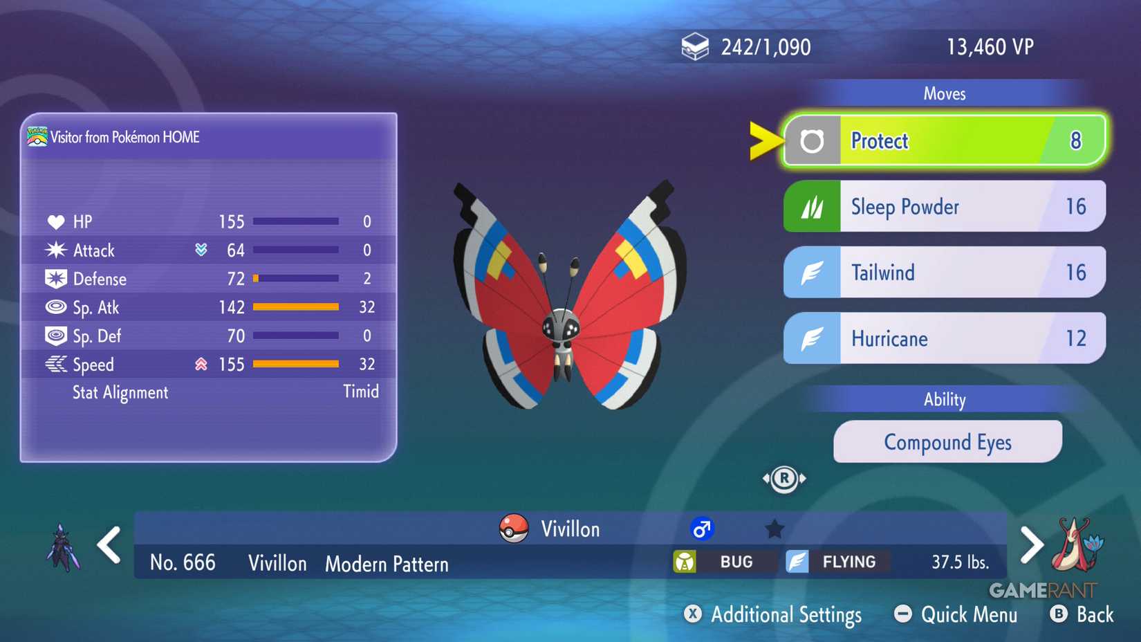 Pokemon Champions Vivillon Summary