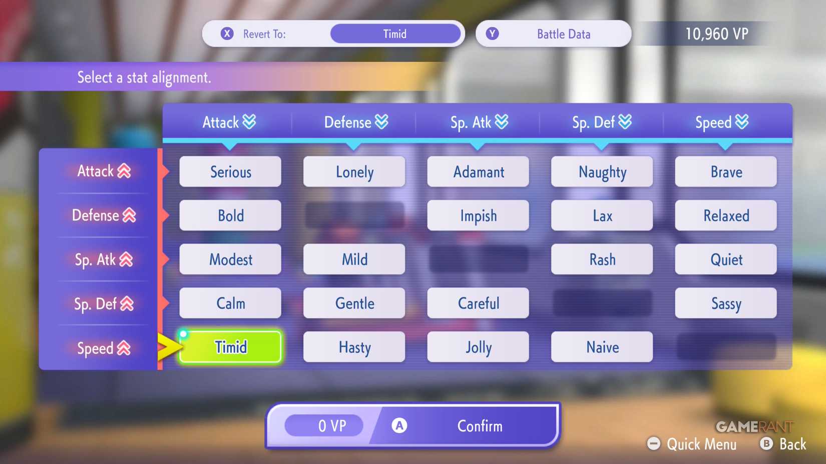 Pokemon Champions Vivillon sneaky nature