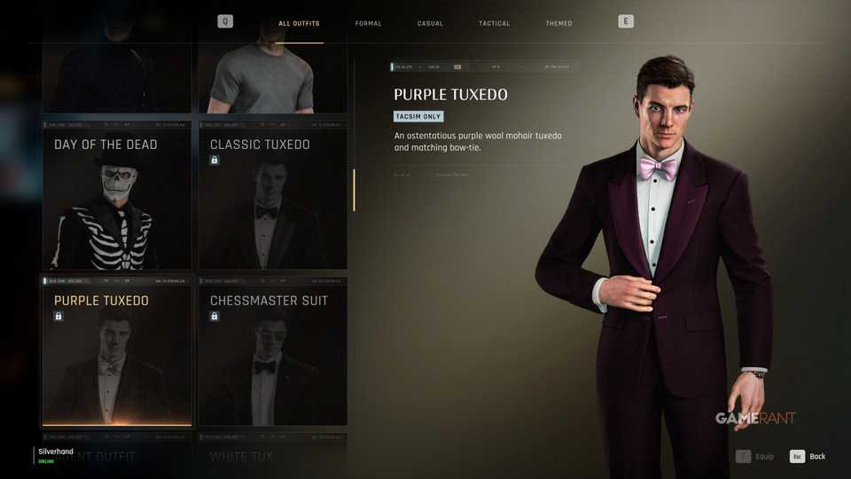 purple tuxedo