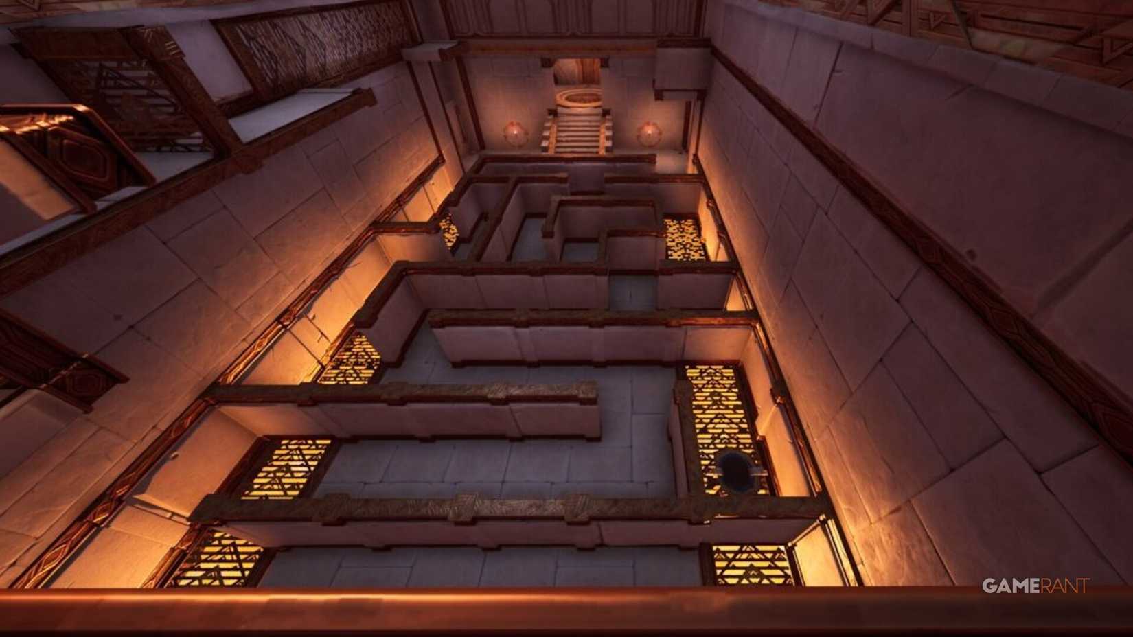 Floor layout of the first maze inside the Chamber of Secrets of the Flame Temple.