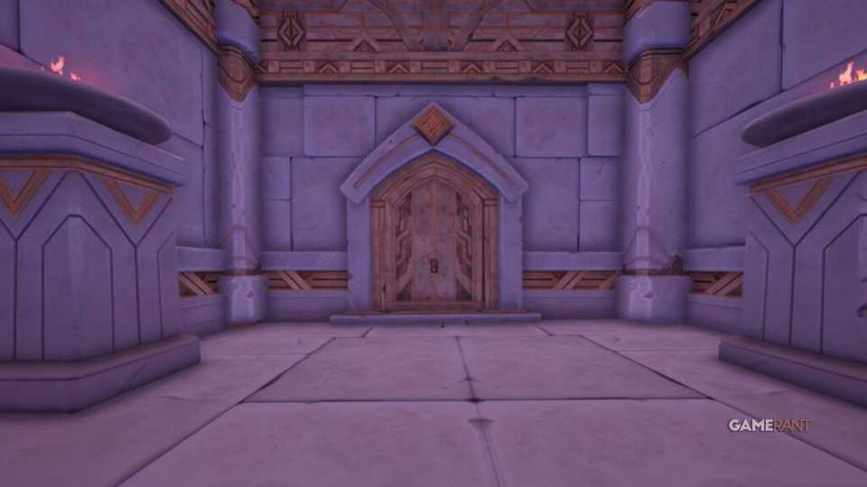 The game location of the entrance to the Flame Temple near the Pavel Mines in Bahari Bay.