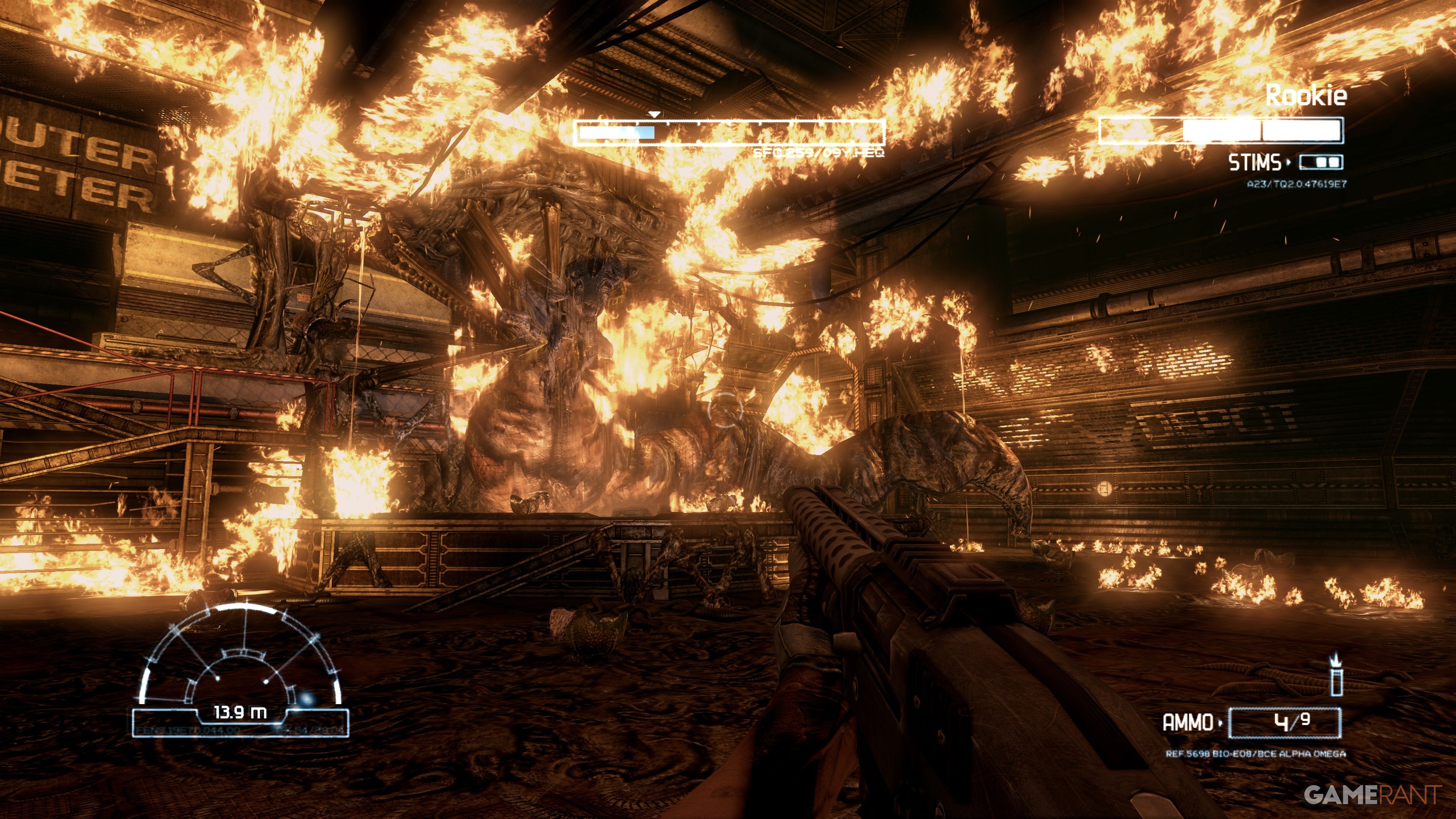 Aliens vs predator setting alien queen on fire