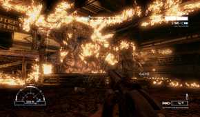 Aliens vs predator setting alien queen on fire