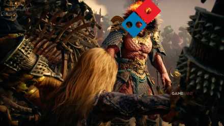 god of war laufey faye restrained dominos logo on boss head