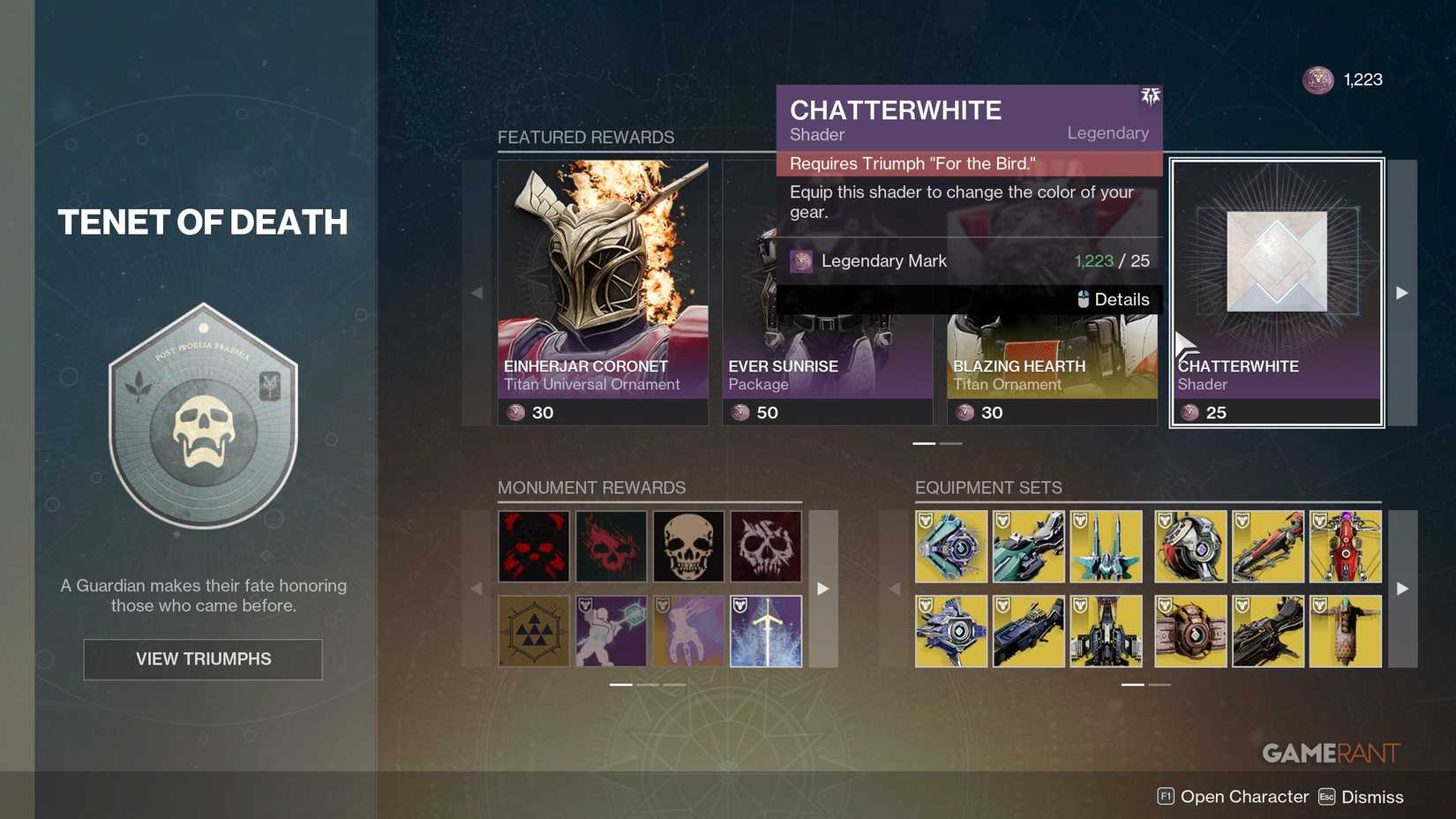 How to Get the Chatterwhite Shader in Destiny 2