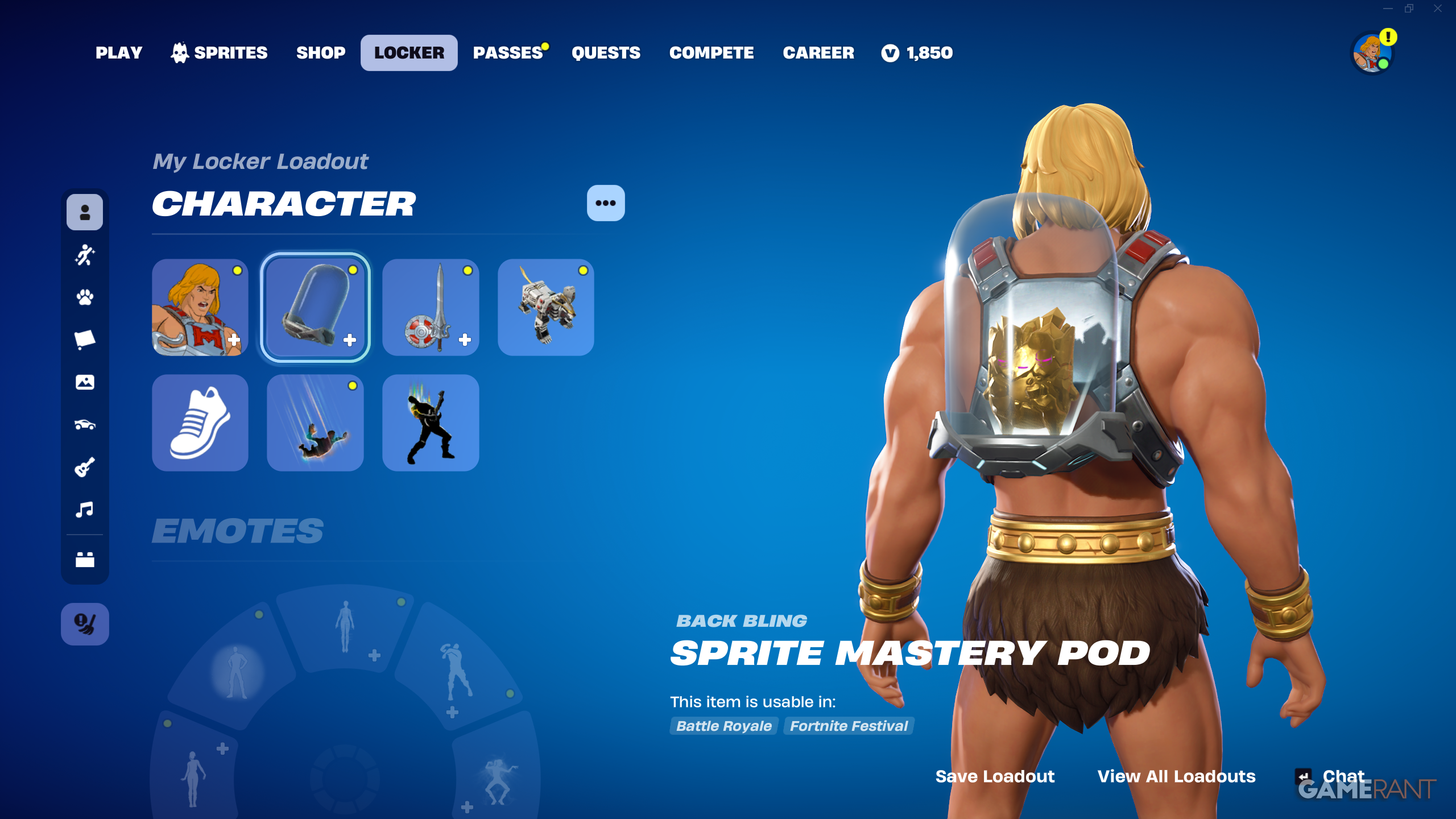 How to Get Sprite Back Blings in Fortnite