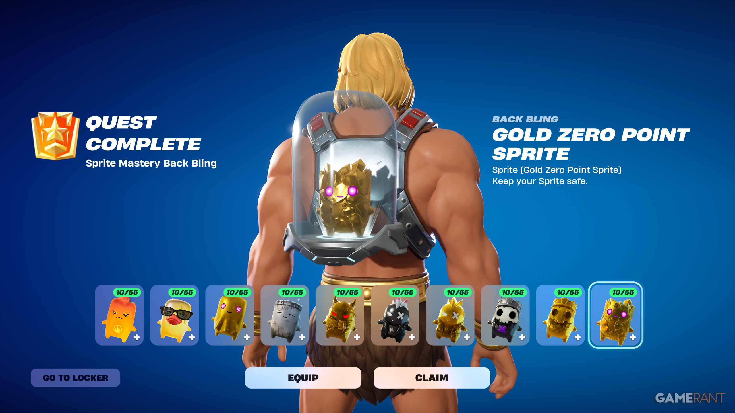 How to Get Sprite Back Blings in Fortnite