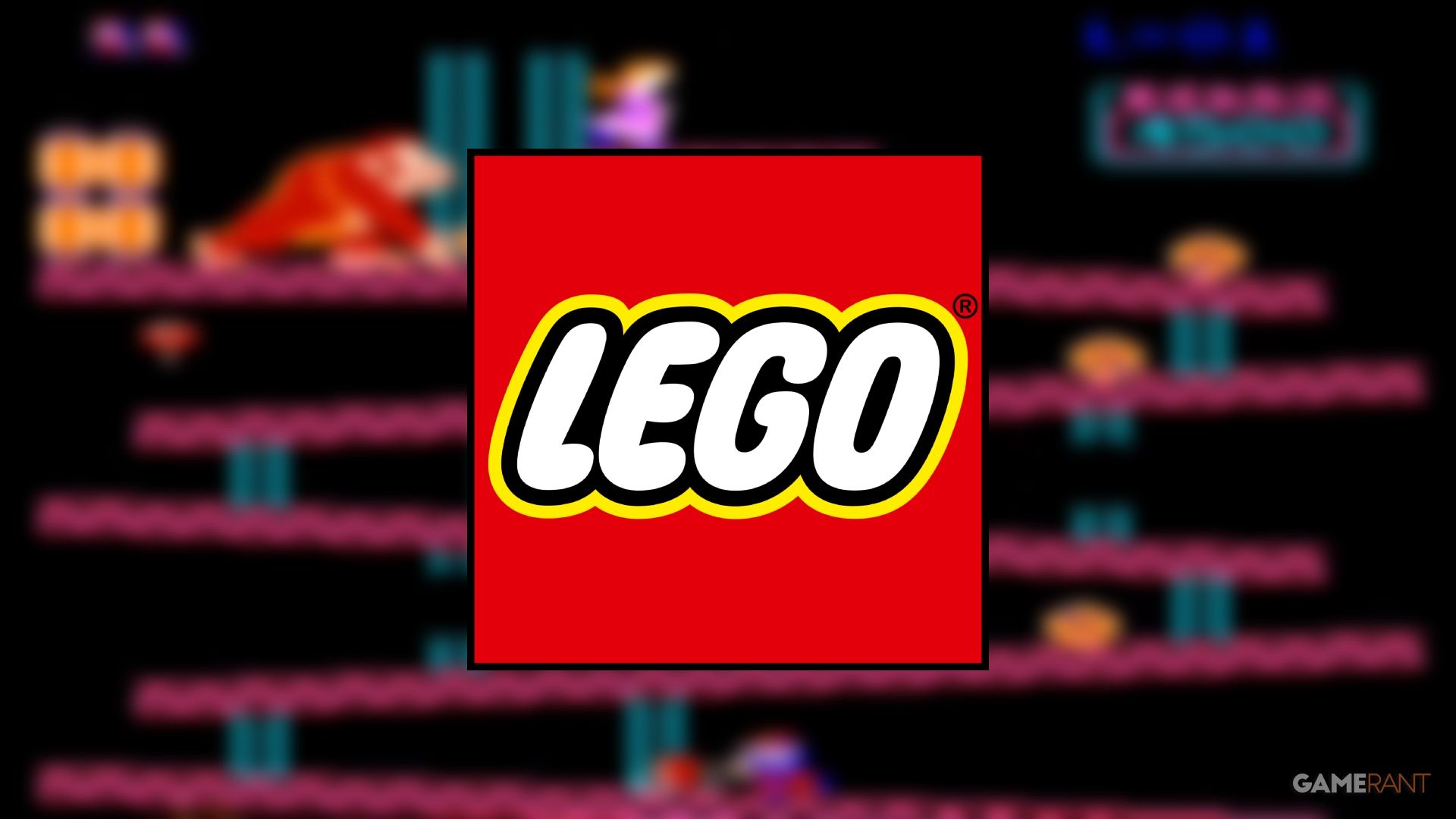 Donkey Kong 1981 blurred with LEGO logo on top