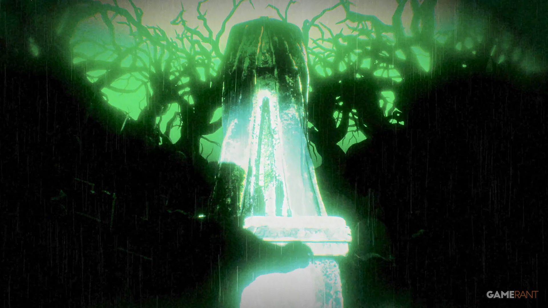 Persona 6 teaser graveyard silhouette hand stretched rain