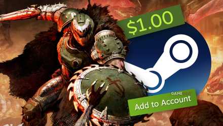 steam one dollar price along with doom dark ages key art