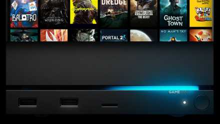 valve steam machine with grid of compatible games above